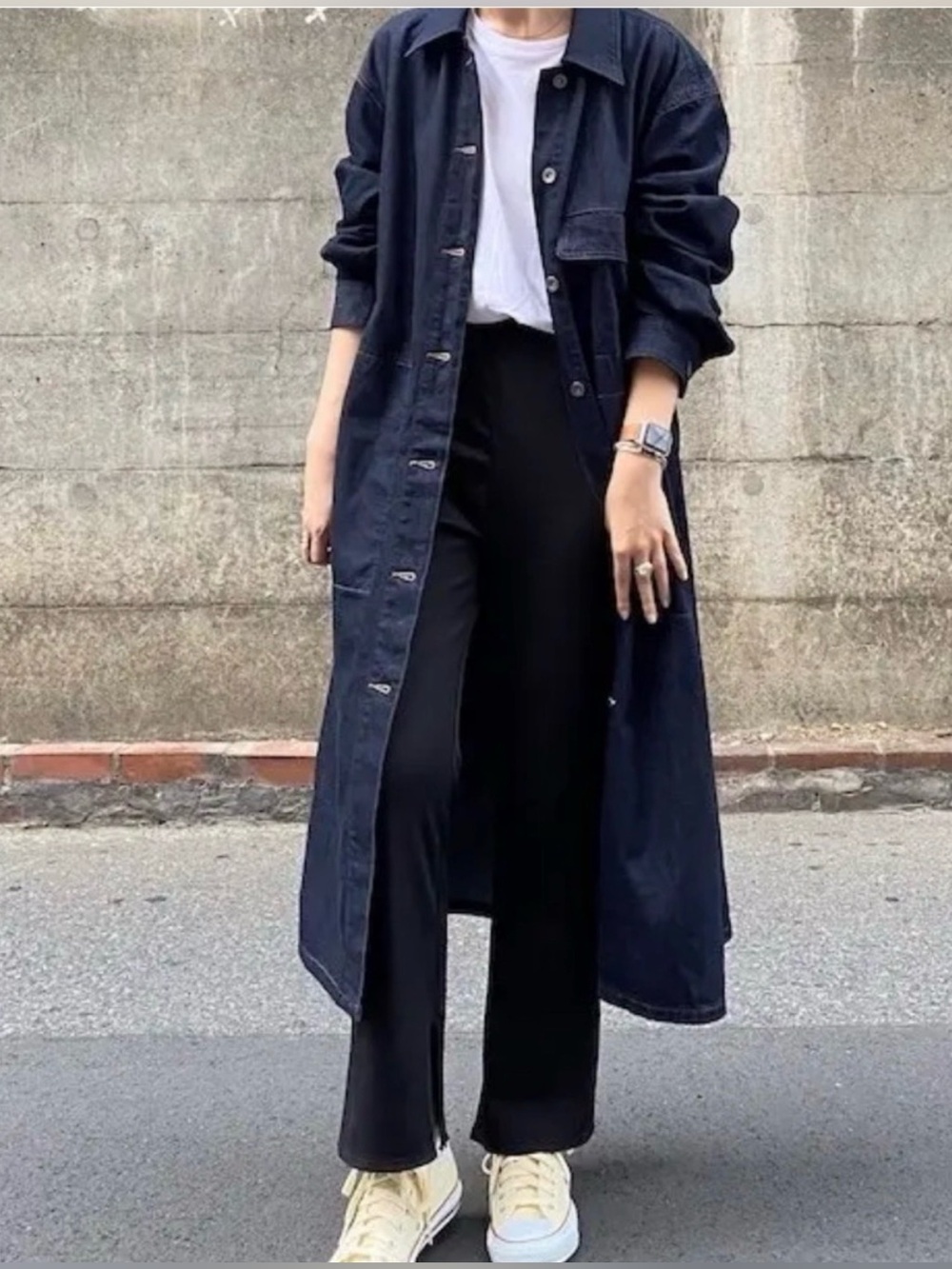 Blue version - Uniqlo U (Lemaire designers) 100% cotton denim trench coat